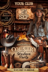 Country Night Flyer Banner 4' × 6' template