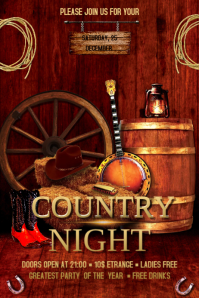 Country Night Flyer Banner 4' × 6' template