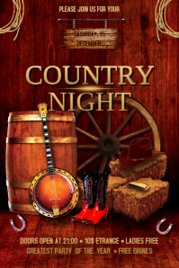 Country Night Flyer Banner 4' × 6' template