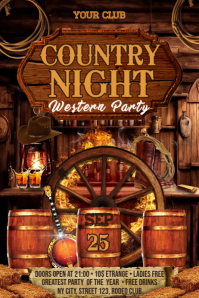 Country Night Flyer Banner 4' × 6' template