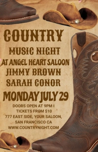 Country Night flyers Tabloide template
