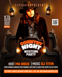Country Night Party Flyer Instagram Portrait template