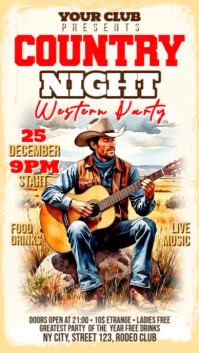 White Western Party Instagram na Kuwento Template