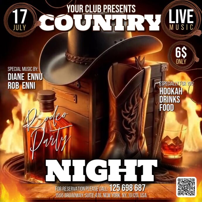 Country Night Square (1:1) 方形(1:1) template