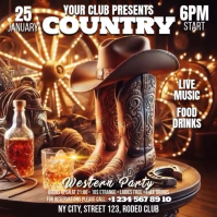 Country Western Party Instagram Post template