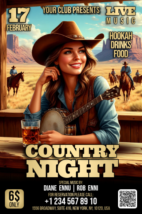 Country Western Rodeo Night Template | PosterMyWall