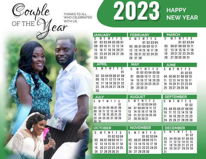 COUPLE'S CALENDER Ulotka (US Letter) template