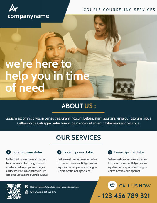 couple counseling flyer advertisement template