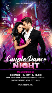 Couple Dance Party Template Tampilan Digital (9:16)