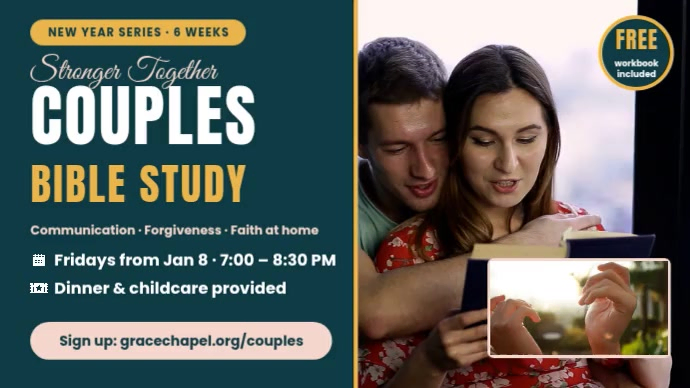 Couples Bible Study New Year Series Template | PosterMyWall