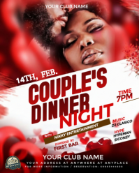 Couples dinner flyer Instagram Portrait template