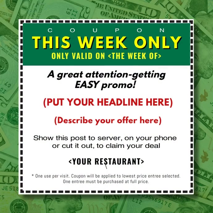 Coupon, Half-Off, Instagram template