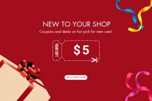 Red Promotional Gift Coupon Label Template