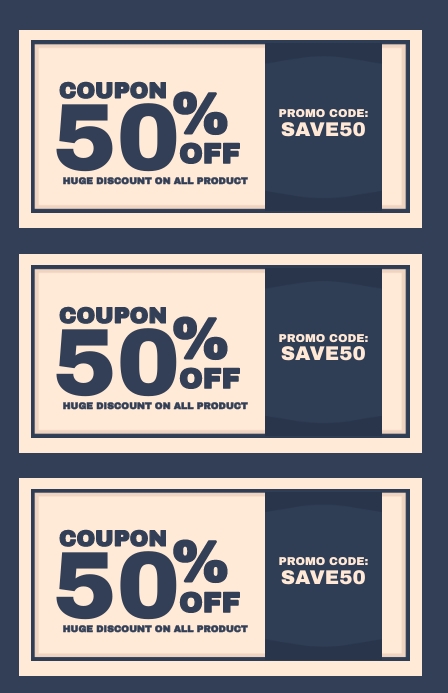 Coupon Huge Discount Tablóide template
