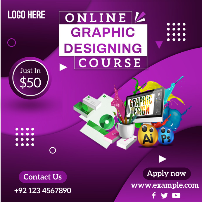 Courses Poster Design - Graphic Designing Template | PosterMyWall