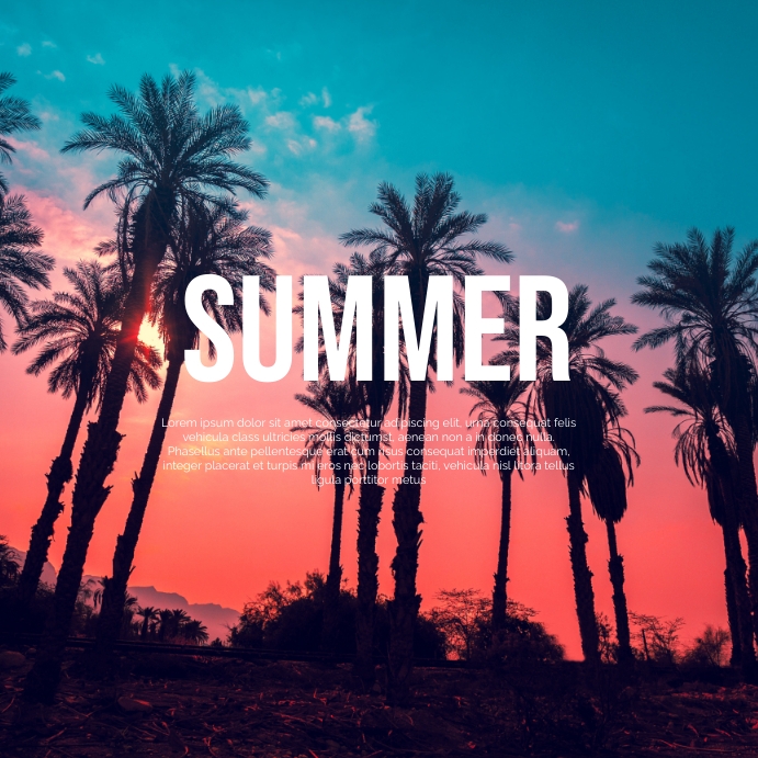 cover music cover summer Instagram Post template