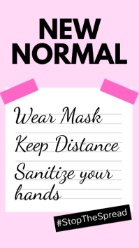 covid 19, wear mask, social distancing Instagram Story template