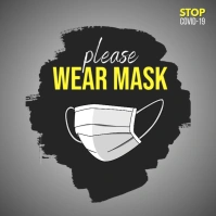 COVID 19, work from home, social distancing Post Instagram template