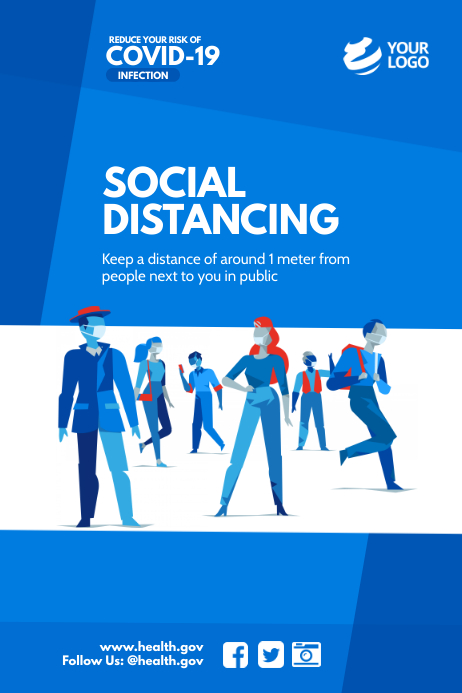 Social Distancing Poster.pdf Copy of Covid-19 Awareness Social Distancing Poster | PosterMyWall