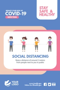 Covid-19 Awareness Social Distancing Poster template
