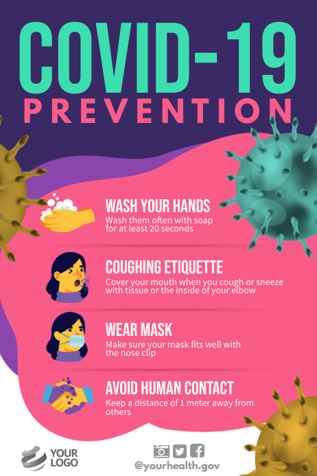 Covid-19 Corona Virus Prevention Poster