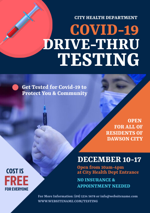 Forward Testing Flyers Covid-19 Drive-Thru Testing Flyer Template | PosterMyWall