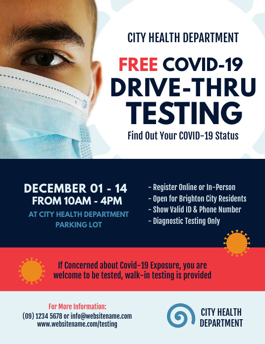 Community Testing Flyers Covid-19 Drive-thru Testing Flyer เทมเพลต | PosterMyWall