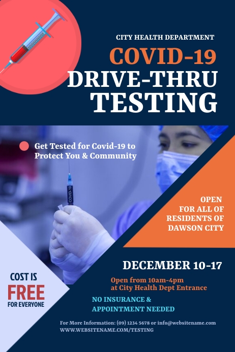 Testing Center Posters Covid-19 drive-thru testing poster template | PosterMyWall
