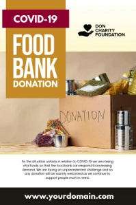Covid-19 Food Bank Donation Poster template