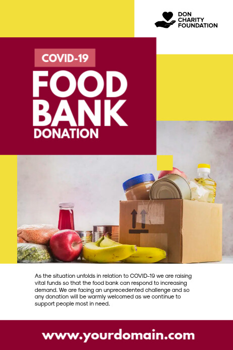 Covid 19 Food Bank Donation Template Postermywall