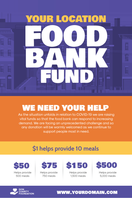Covid 19 Food Bank Fund Poster Template PosterMyWall Covid 19 Food Bank Fund Poster Template PosterMyWall