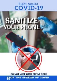 Covid-19 sanitize phone call A2 template