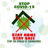 Covid-19 STAY HOME Logo template