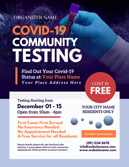 Forward Testing Flyers Covid-19 Testing Flyer Template | PosterMyWall