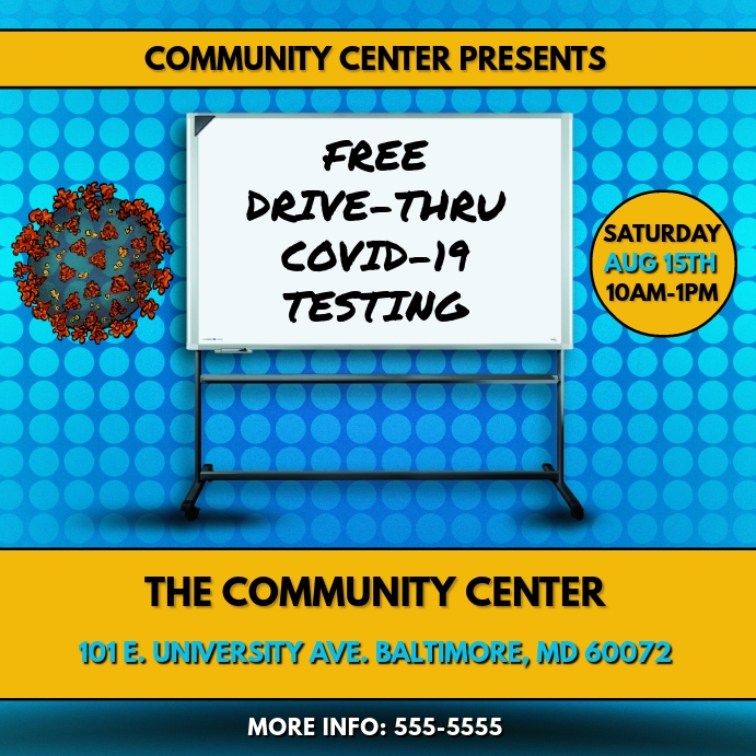 Community Testing Flyers Copy of COVID-19 TESTING FLYER TEMPLATE | PosterMyWall