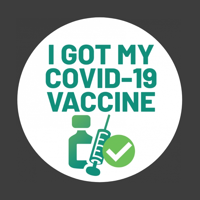 Copy of COVID-19 Vaccinated Sticker | PosterMyWall