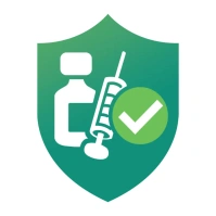 COVID-19 Vaccinated Sticker Logo template