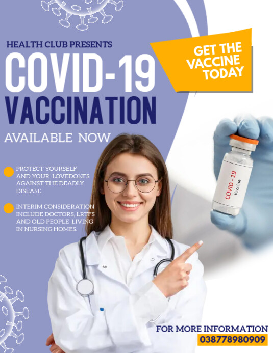 Covid 19 vaccination, vaccination Ulotka (US Letter) template