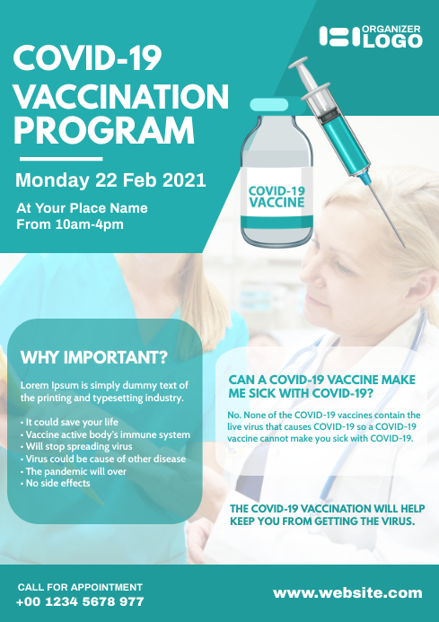 Covid-19 Vaccination Program Flyer A4 template