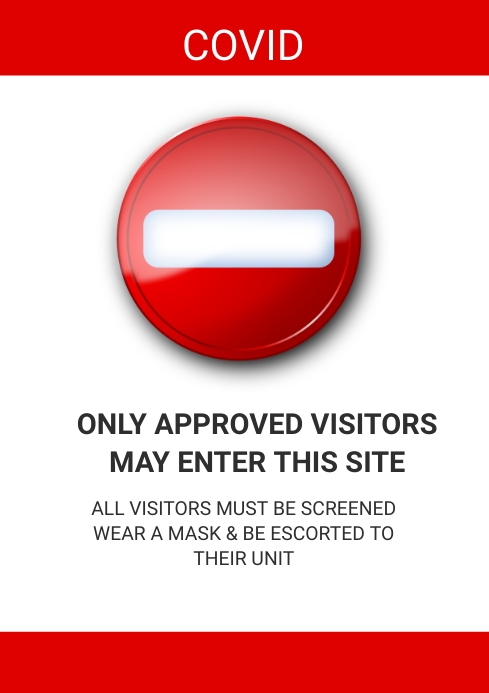 covid sign A4 template