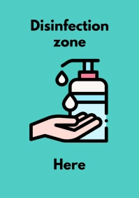 Covid signage disinfection zone template A5
