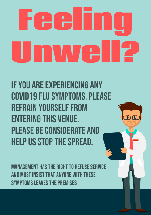 Unwell Visual Covid19 Unwell Sign Template | PosterMyWall