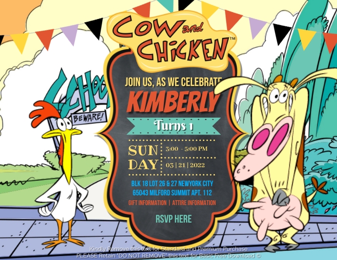 Cow and Chicken Template | PosterMyWall