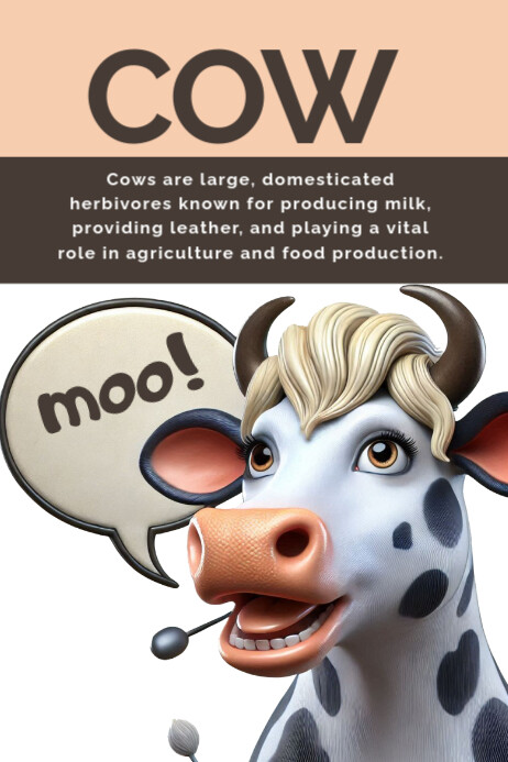 Cow Poster template