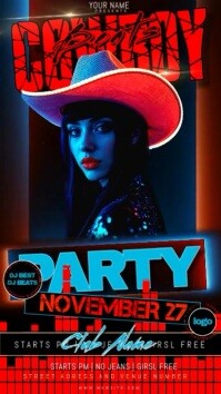 Cowboy Cowgirl Party Event Template Instagram Story