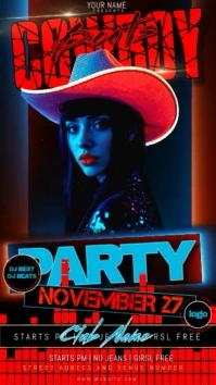 Cowboy Cowgirl Party Event Template เรื่องราวบน Instagram