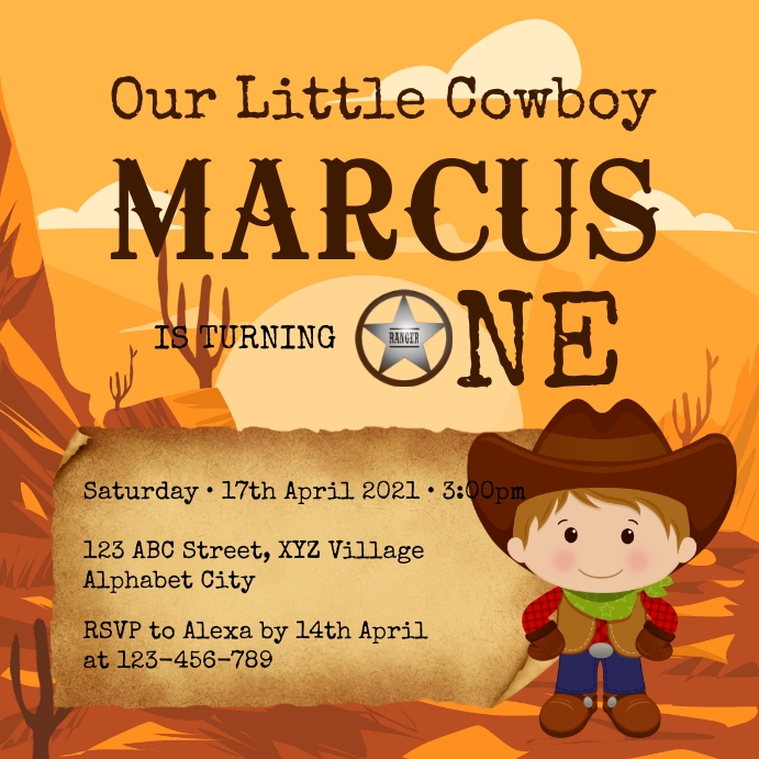 Modele Cowboy Invitation Postermywall Modele Cowboy Invitation Postermywall