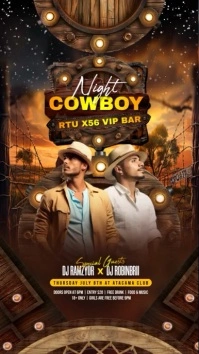 cowboy party Instagram Story template