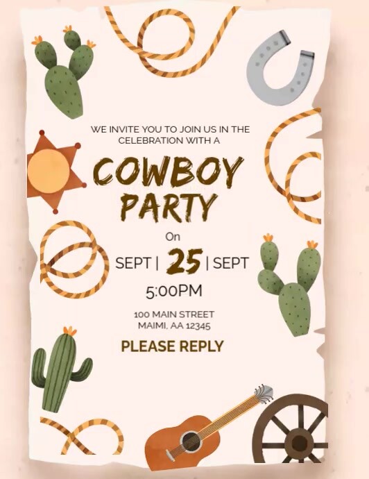 Cowboy Party Template | PosterMyWall