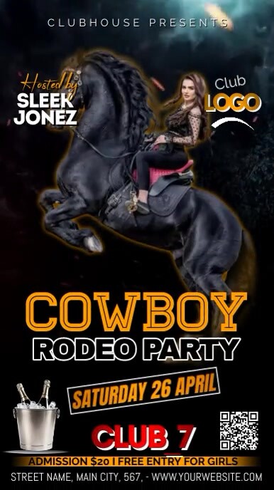 COWBOY RODEO PARTY FLYER TEMPLATE POSTER | PosterMyWall